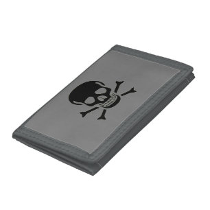 Black Skull gray wallet gray trim