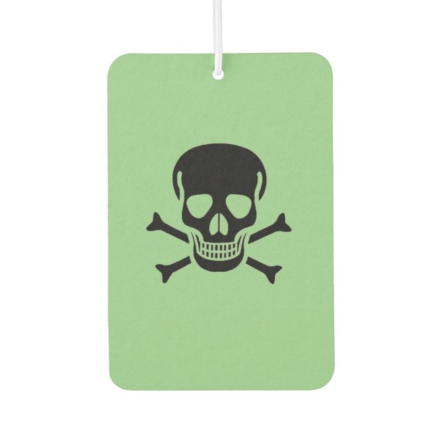 Black Skull green car air freshener (Front)