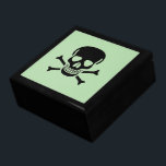 Black Skull green jewelry wooden keepsake box lg<br><div class="desc">Black Skull jewelry wooden keepsake boxes are for Halloween visitors, haunted houses, Halloween parties and horror conventions. Black Skull is Steamy Raimon original art.</div>