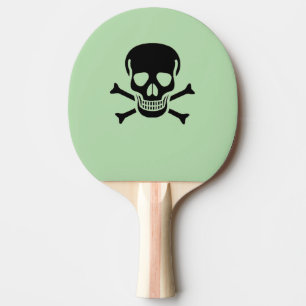 Black Skull green ping pong paddle