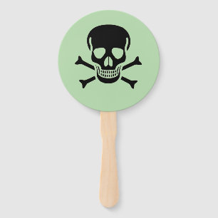 Black Skull green round hand fans