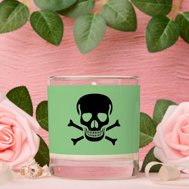 Black Skull green scented candle (Wedding)