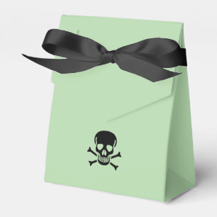 Black Skull green tent favor boxes small