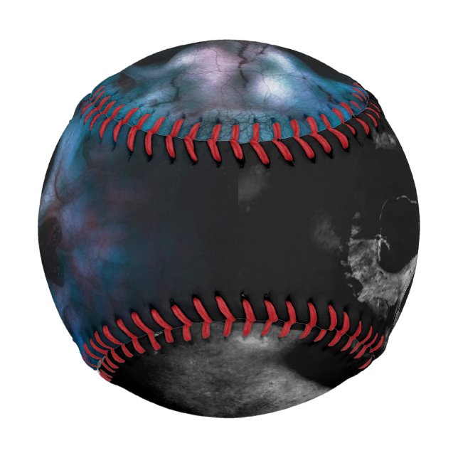Black Skull Halloween Pattern Collectible ... Baseball (Front)