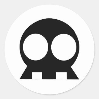 BLACK Skull Key StickEms Classic Round Sticker