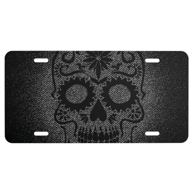 Black Skull License Plate (Front)