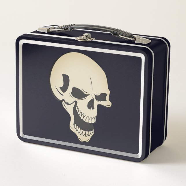 Black Skull Metal Lunch Box (Front)