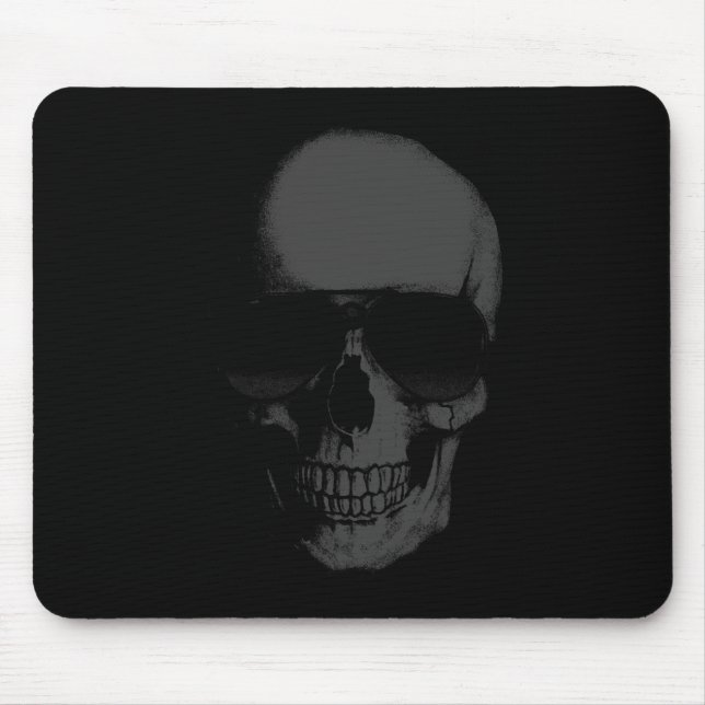 Black Skull Mouse Pad (Front)