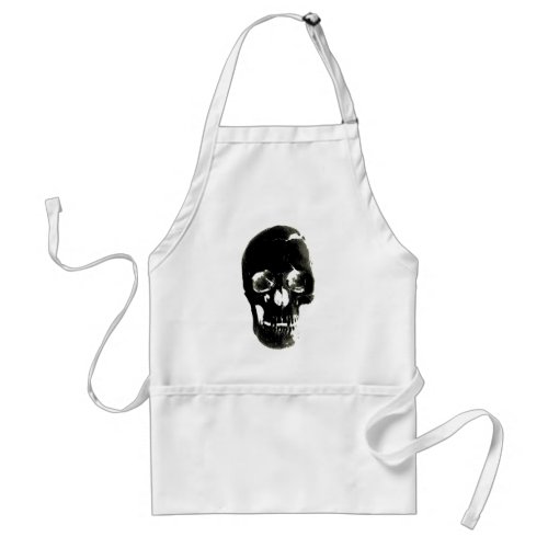 Black Skull _ Negative Image Adult Apron