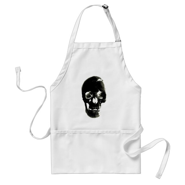 Black Skull - Negative Image Adult Apron (Front)
