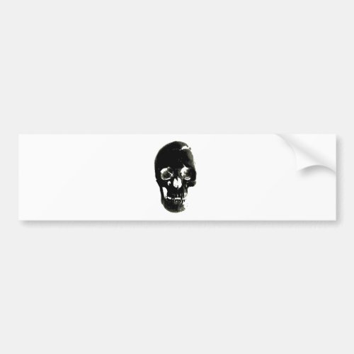 Black Skull _ Negative Image Bumper Sticker