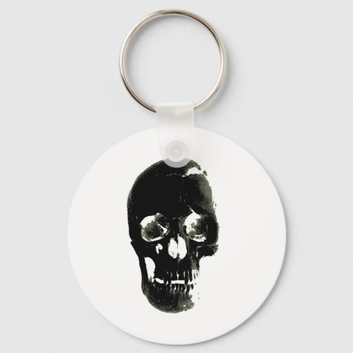 Black Skull _ Negative Image Keychain