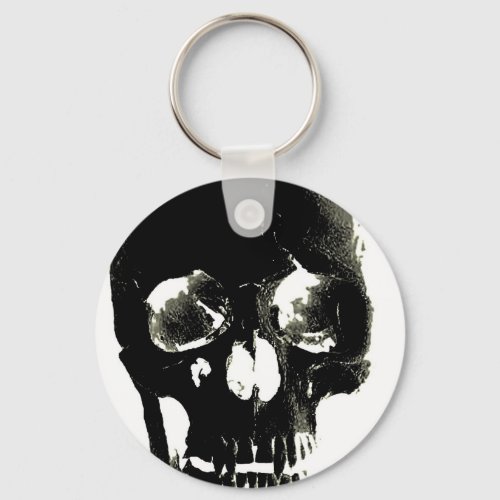 Black Skull _ Negative Image Keychain