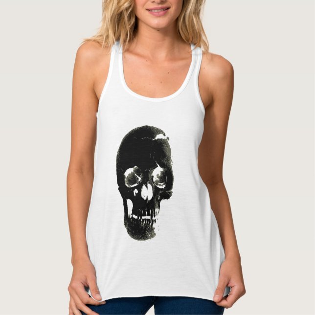 Black Skull - Negative Image Tank Top (Front)