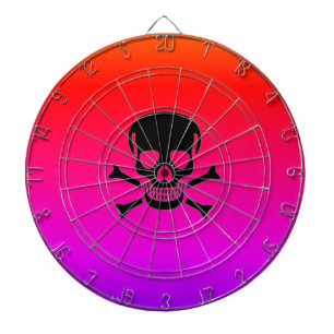 Black Skull neon dartboard