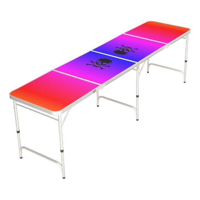 Black Skull neon ping pong table (Angled)