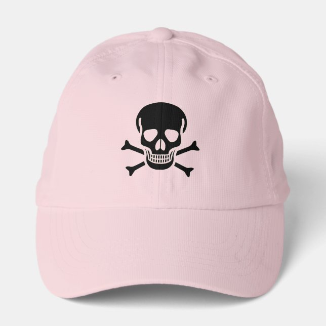 Black Skull pink performance cap (Front)