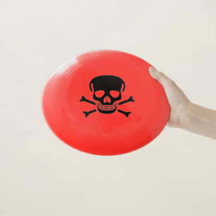 Black Skull red Frisbee