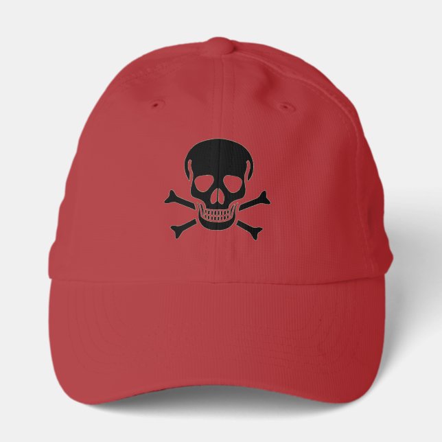 Black Skull red performance cap (Front)