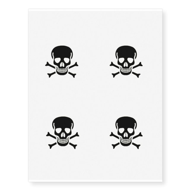 Black Skull temporary tattoo 4 (Front)