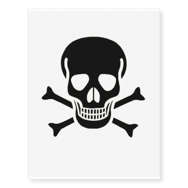 Black Skull temporary tattoo large (Front)