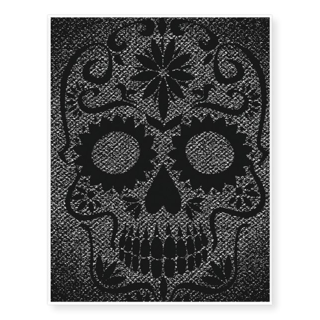 Black Skull Temporary Tattoos (Front)