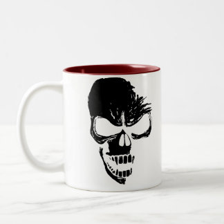 Black Skull Two-Tone Coffee Mug