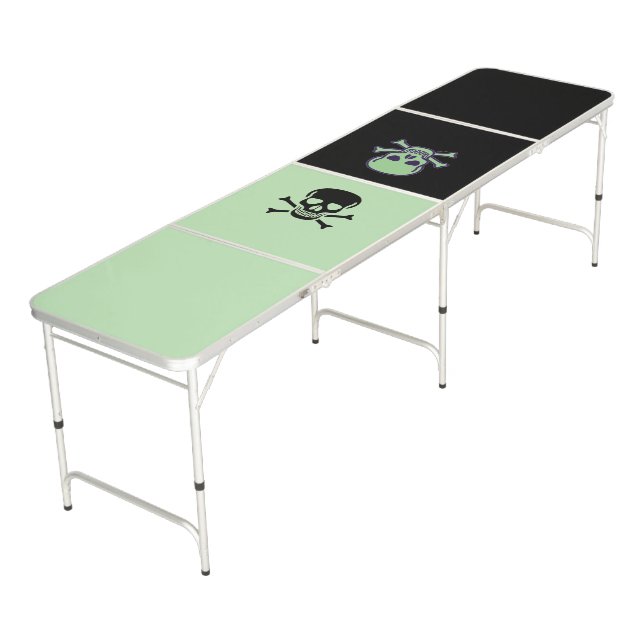 Black Skull vs Green Skull ping pong table (Angled)