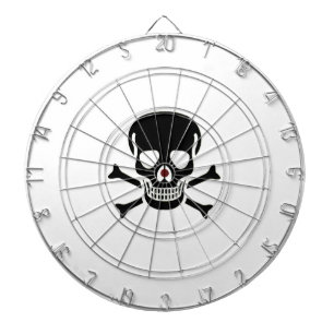Black Skull white dartboard