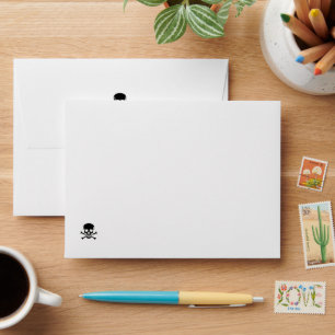 Black Skull white small envelopes front and back