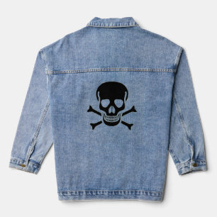 Black Skull women denim jacket