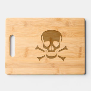Black Skull wooden cutting board