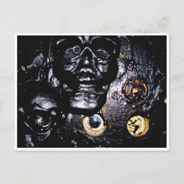 Black Skulls and Eye Sockets Postcard (Front)