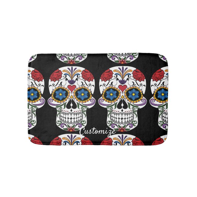 Black skulls Duo Thunder_Cove  Bath Mat (Front)