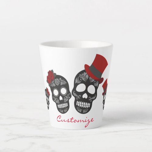 Black skulls Duo Thunder_Cove Latte Mug