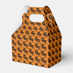 Black Skulls Halloween Favor Boxes