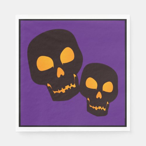Black Skulls Halloween Napkins