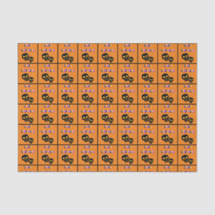 Black Skulls Happy Halloween Balloons Tissue Paper