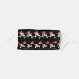 Black Skulls Pirate Adult Cloth Face Mask | Zazzle