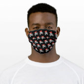 Black Skulls Pirate Adult Cloth Face Mask (Worn)