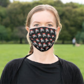 Black Skulls Pirate Adult Cloth Face Mask (Outside)