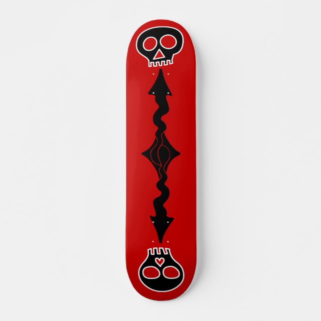 black skulls skateboard deck (Front)