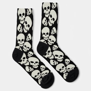 Black Skulls Socks by ironydesigns at Zazzle