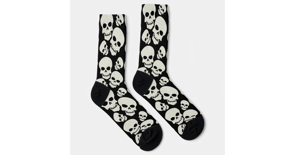 Black Skulls Socks | Zazzle