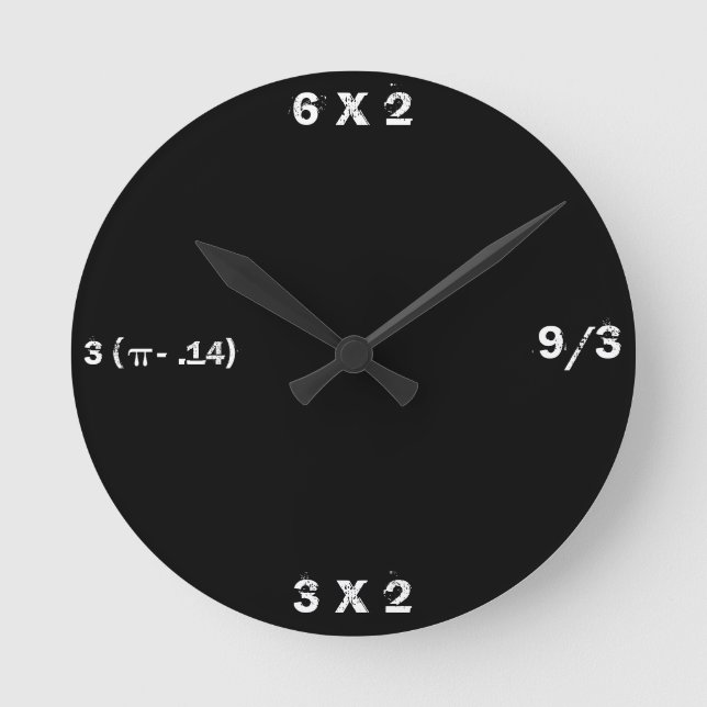Black Slate Math Clock (Front)