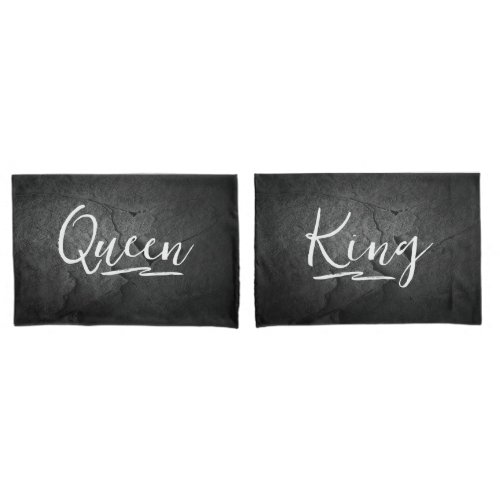Black Slate Rock King Queen Pillow Case