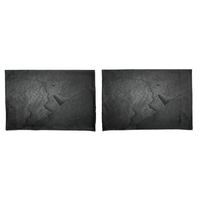 Black Slate Rock Pillow Case (Front-Set)