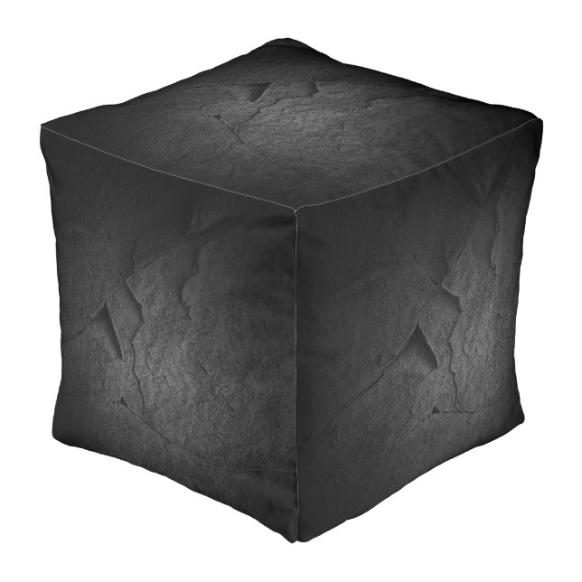 Black Slate Rock  Pouf (Angled Front)