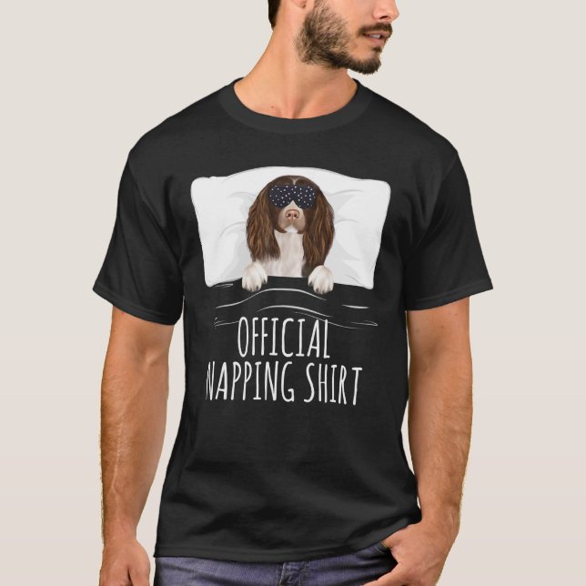 Black Sleep Mask English Springer Spaniel Official T-Shirt (Front)