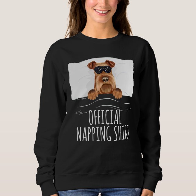 Black Sleep Mask Irish Terrier Official Napping Sweatshirt (Front)